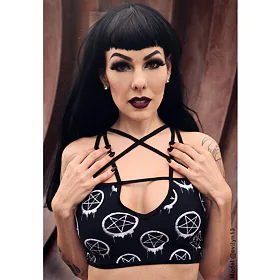 TOO FAST DRIPPY PENTAGRAM Černá L