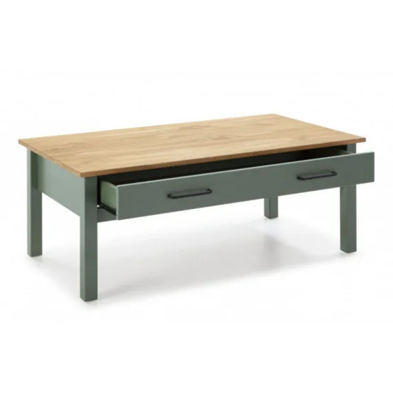 Olivově zelený borovicový konferenční stolek Marckeric Miranda 100 x 55 cm